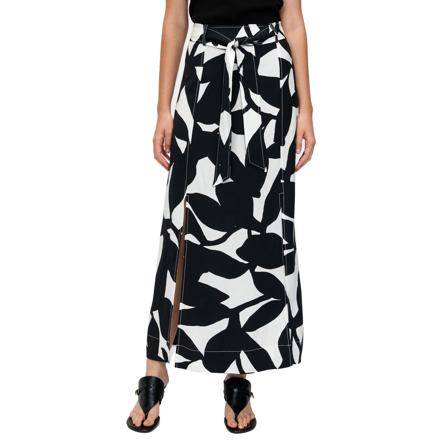 Veronika Maine Shadow Leaf Maxi Skirt